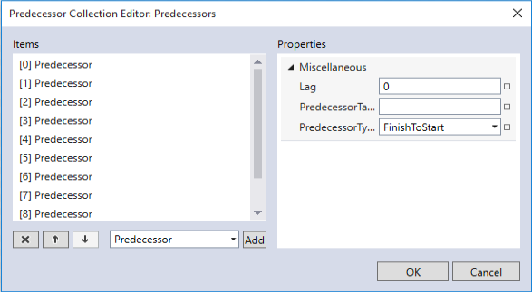 Predecessor Collection Editor