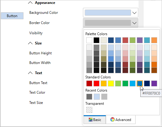 Change in button border color using WPF PropertyGrid
