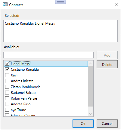 Contacts dialog in WPF Scheduler