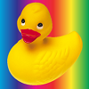 Blended image of duck and spectrum with normal blend mode