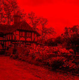 Image of the house based on its red color channel