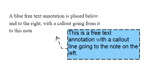 Free text annotation in a PDF file