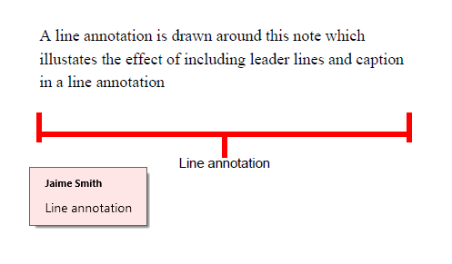 Line annotation in a PDF file
