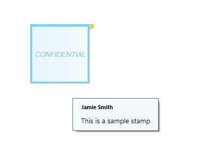 Stamp annotation in a PDF file