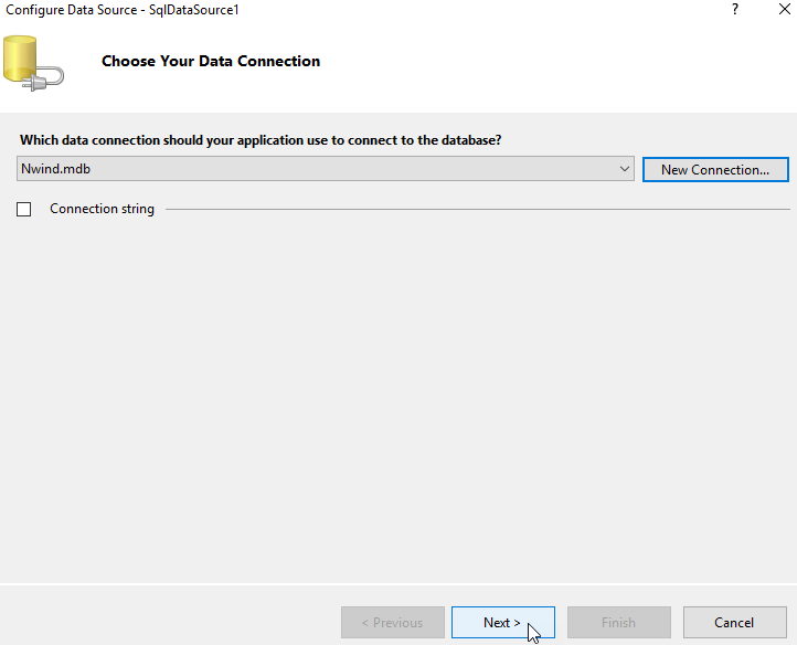 Data Source Configuration Wizard: Choose Data Connection