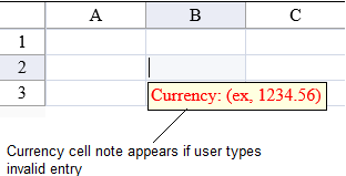 Currency Cell Type with Note