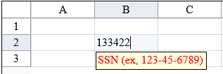 Regular Expression Cell Type with Message