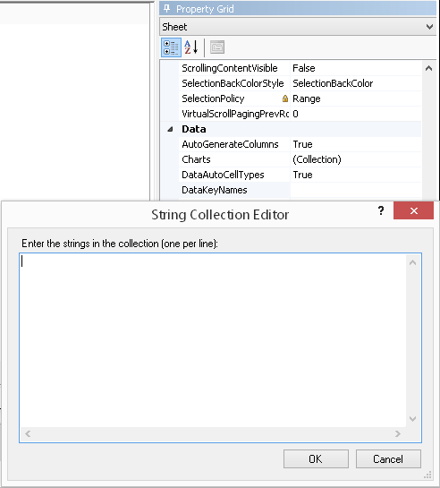 Spread Designer DataKey Names Editor
