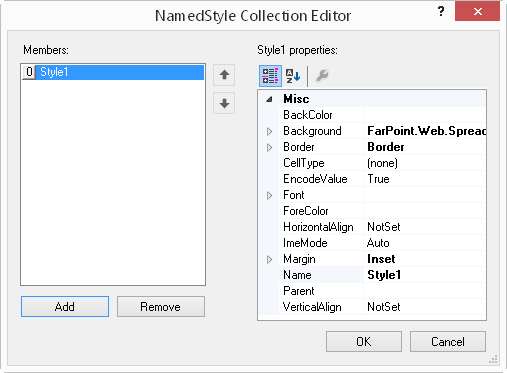 Spread Designer NamedStyle Collection Editor