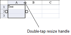 Double-tap resize handle