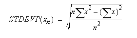 STDEVP Equation