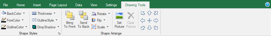 Drawing Toolbar Items