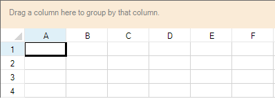 Spread component with grouping enabled