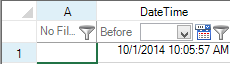 Filter bar with a date picker