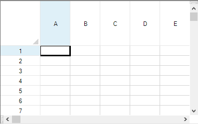 Header with row heightened and column widened