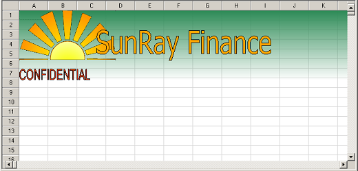 Example of a compound shape on a spreadsheet