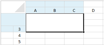 Cell span in cell and header areas of the spreadsheet