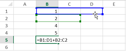 Selecting cell range for a formula using formula text box