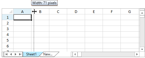 An image dislaying resize tooltip in a spreadsheet