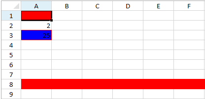 Spreadsheet cells with styles applied on them